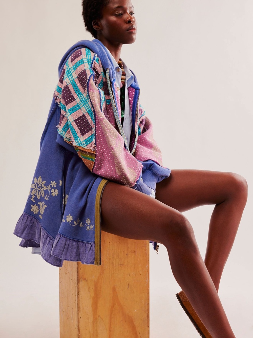 Free People / Ryder Cardi / Boho Kantha Patchwork Jacket